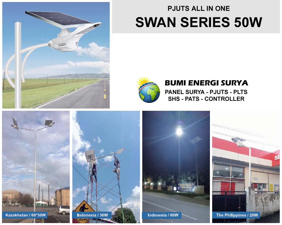 Lampu PJU Tenaga Surya All In One Swan Series 60W