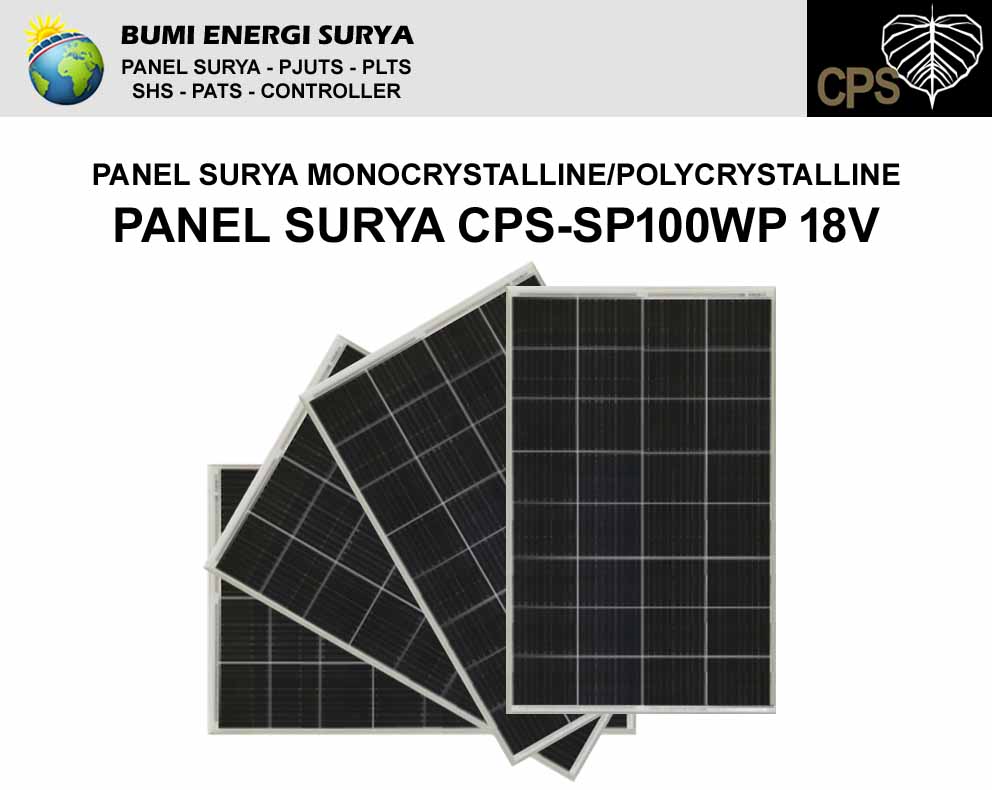 panel surya monocrystalline polycrystalline 100wp 18v