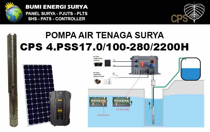 Pompa Air Tenaga Surya 4PSS17 2200W