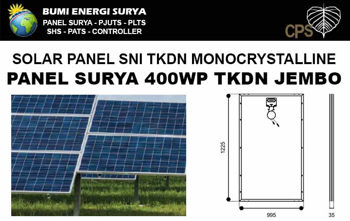 Panel surya SNI TKDN 400WP monocrystalline Jembo