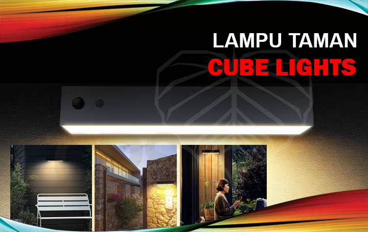 lampu taman cube lights tenaga surya